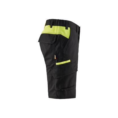 Blåkläder 1446 industri shorts med stretch, sort/hi-vis gul
