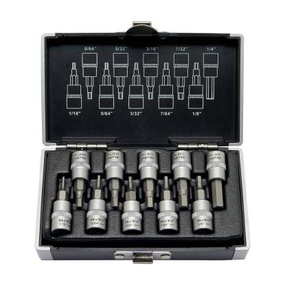 BATO TOMMER stifttopsæt, 1/4", 6-kantet, 1/16"-1/4" - 10 dele