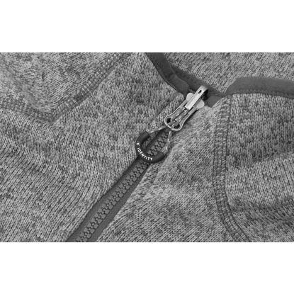 ID 0847 Zip-n-Mix strikfleece cardigan, melange, grafit melange
