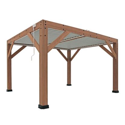 Westmann Karl pergola, cedertræ/aluminium, natur/hvid, 251 x 335 x 396 cm
