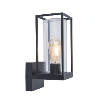 LUTEC FLAIR udendørs væglampe, H31,3 cm, E27, IP44, sort