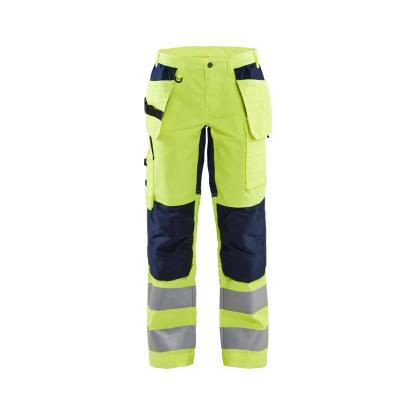 Blåkläder 7163 dame high vis buks med stretch, hi-vis gul/marineblå