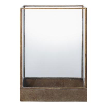 Manali lanterne, metal/glas, antik messing look, 15 x 25 x 36,5 cm