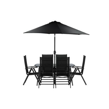 Venture Design Brekki havebordssæt med parasol, sort