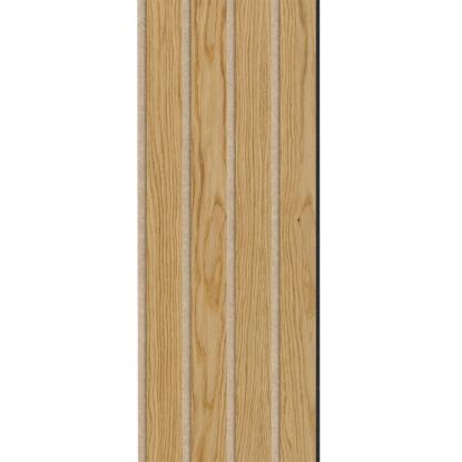 I-Wood Medio+ 4-lamel akustikpanel, klar olieret, beige filt og sort kerne, egefiner, 17 x 300 mm