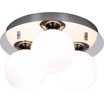 Aneta Nicosia loftlampe, IP44, Ø25 cm, krom/opal
