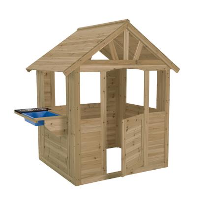 Zwerkules Cubby legehus med køkkentilbehør, træ, 138 x 137 x 96 cm