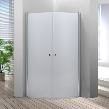 Nortiq Anholt bruseafskærmning, 90 x 90 x 190 cm, frostet buet glas