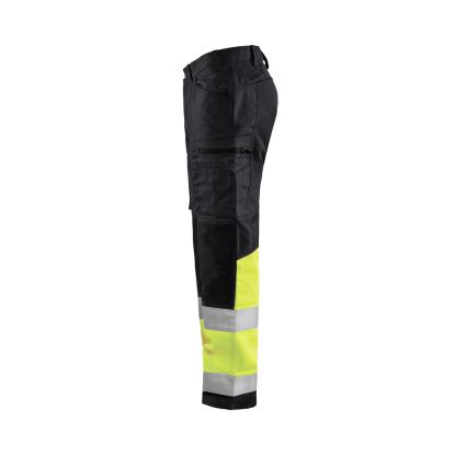 Blåkläder 1551 high vis buks med stretch, sort/hi-vis gul