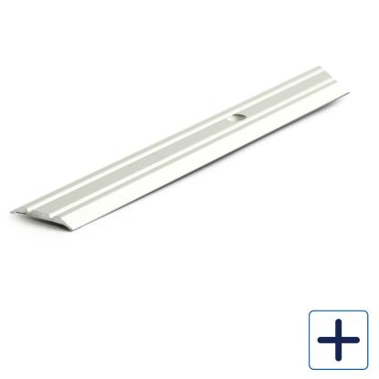 Habo A12 tæppeliste med skruehuller, aluminium