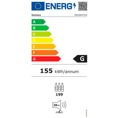 Siemens KW36KATGA fritstående vinkøleskab til 199 flasker