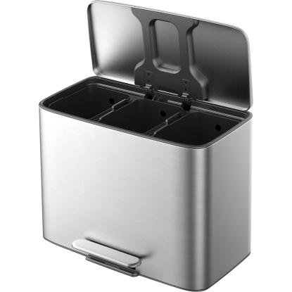 Steel-Function pedalspand med soft luk, rustfrit stål - 3 x 12 liter
