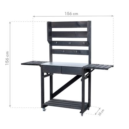 Westmann Fauna plantebord med foldbare sider, træ, grå, 156 x 38 x 157 cm