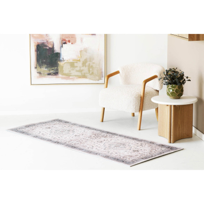 Havana løber, råhvid/beige/støvet blå, 200 x 80 cm