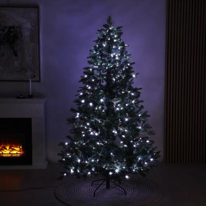 NORDIC WINTER Limited Edition juletræ, kunstig PE/PVC, Klasse A+, 180 x 124 cm med color og white LED