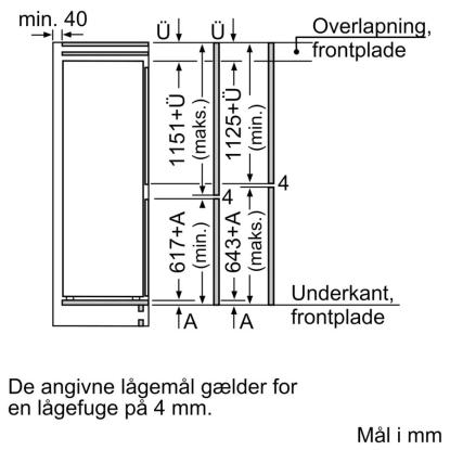 Siemens iQ300 integrerbart kølefryseskab KI87VVFE1, 200 + 70 liter