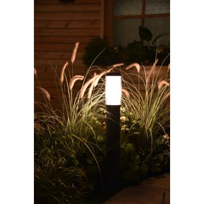 LUTEC HEROS udendørs bedlampe, 1 lyskilde, H70 cm, E27, IP44, mørk grå