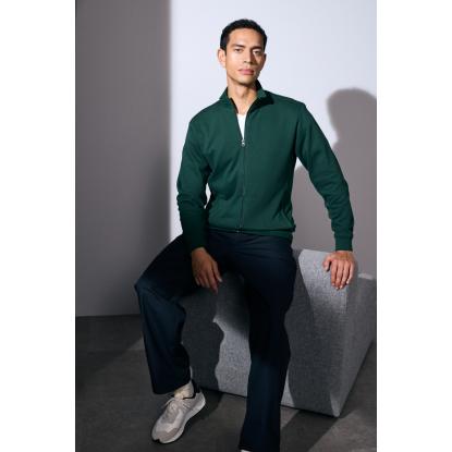 ID PRO Wear CARE 0382 cardigan, ubørstet, flaskegrøn