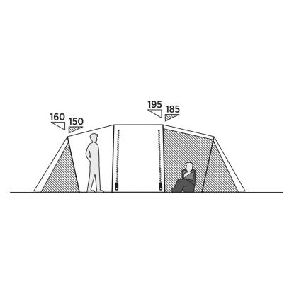 easy camp Leka Twin 6 tunneltelt til 6 personer, grøn