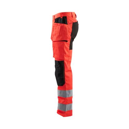 Blåkläder 1552 high vis buks med stretch, hi-vis rød/sort