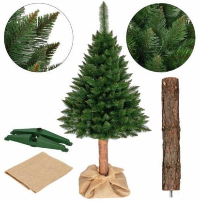 Kunstigt juletræ med træstamme, gran, 180 cm