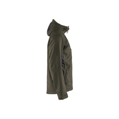 Blåkläder 4753 softshell jakke med hætte, olivengrøn/sort