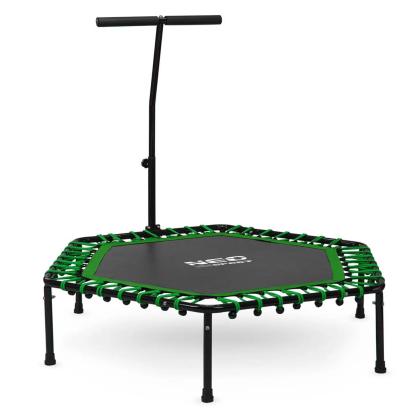 Neo sport fitnesstrampolin med justerbar t-håndtag, grøn, Ø127 cm