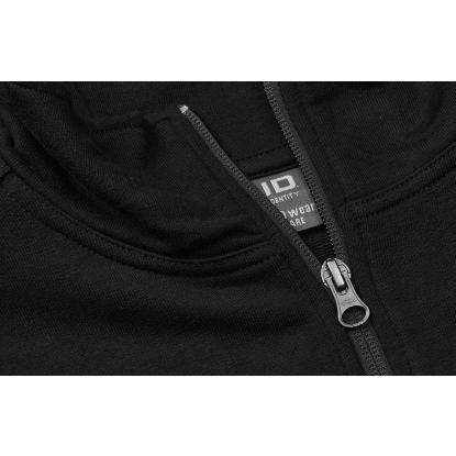 ID PRO Wear CARE 0384 sweashirt med kort lynlås, ubørstet, sort