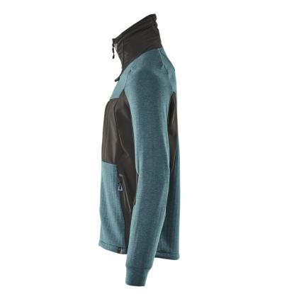 MASCOT ADVANCED sweatshirt med lynlås, mørk petroleum/sort