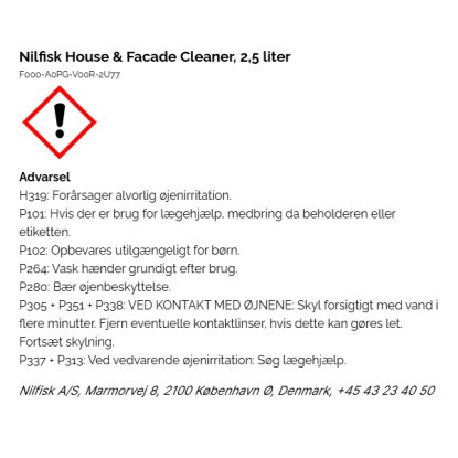 Nilfisk hus- og facaderens - 2,5 liter