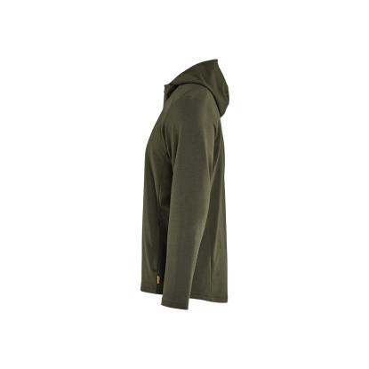 Blåkläder 3594 hættetrøje half zip, skovgrøn 