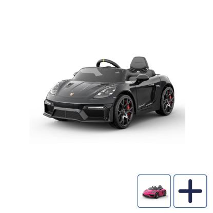 Porsche Spyder 718 RS elbil med gummihjul, 12V