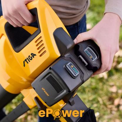 STIGA VS 100e løvblæser/løvsuger med  2 x 4 Ah batterier og dobbeltlader