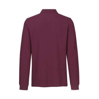 ID 0544 langærmet polishirt med stretch, bordeaux