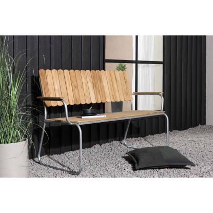 Venture Design Holmsund bænk, teaktræ, natur/sølv, 83 x 63 cm