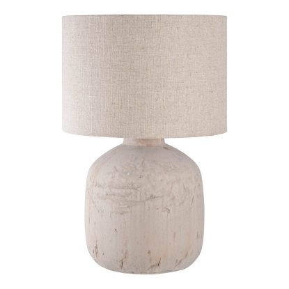 Bilby bordlampe med stenstruktur, H46,5 cm, E27, lysebrun