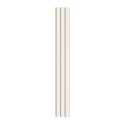 I-Wood Basic 3-lamel akustikpanel, hvidmalet, brun filt og lys kerne, folie, 16 x 300 mm 