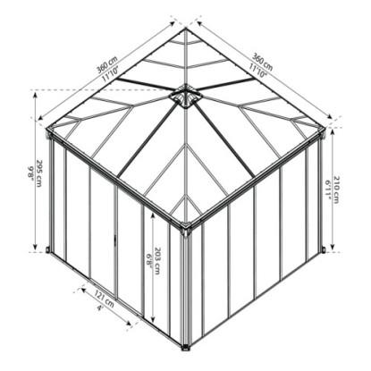 Palram - Canopia pavillon Palermo 3600 lukkesystem