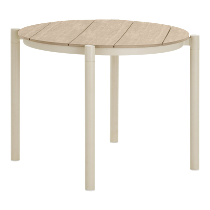 Abela spisebord med nonwood bordplade, sand/natur, Ø90 cm