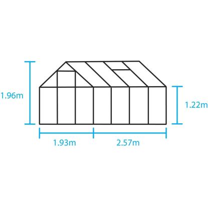 Halls Popular drivhus 5,0 m², sort, 4 mm poly