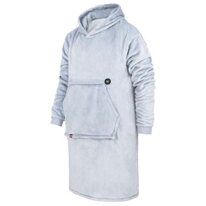 Glovii blød poncho med varme og USB-tilslutning, kompatibel med enhver 2A powerbank, grå