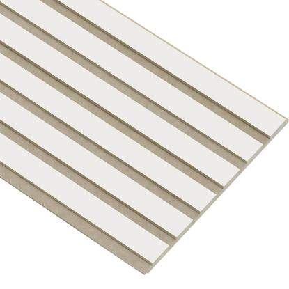 I-Wood Medio+ Original akustikpanel, hvidmalet, beige filt og lys kerne, folie, 16 x 300 mm
