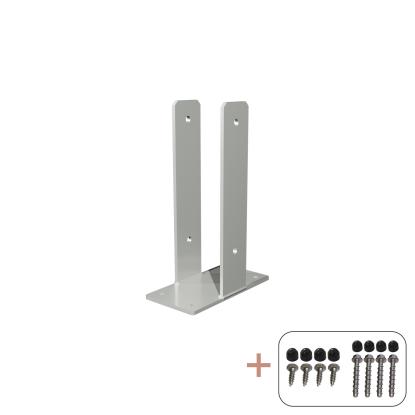 PLUS U-stolpefod til fundament inkl. skruer, stål, 30 cm - til 9 x 9 stolper