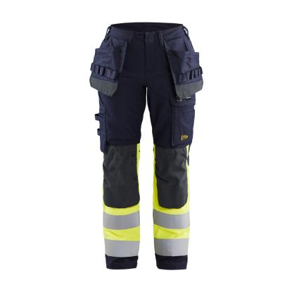 Blåkläder 7185 dame multinorm buks med stretch inherent, marineblå/hi-vis gul