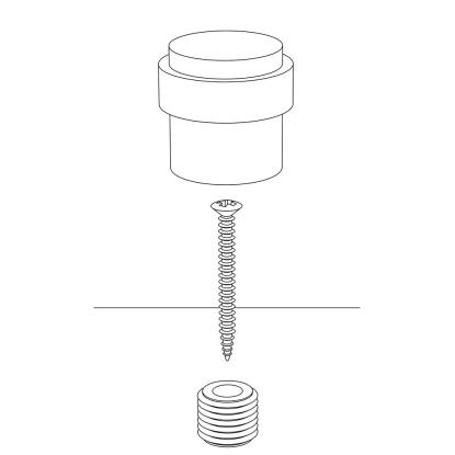Beslag Design Helix Stripe dørstopper, Ø38 x 36 mm, messing