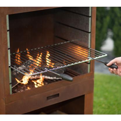 Westmann havepejs med grillrist, rust, 229 x 70 x 41 cm