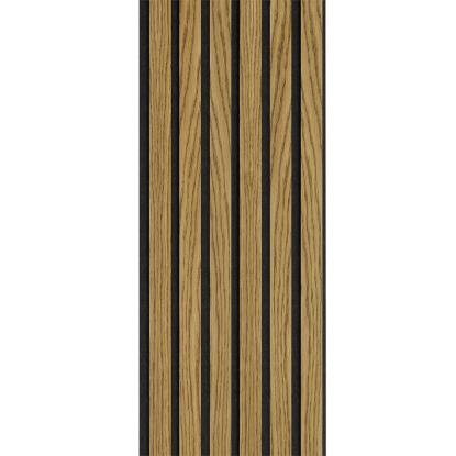 I-Wood Medio+ Original akustikpanel, brun olieret, sort filt og sort kerne, egefiner, 17 x 300 mm