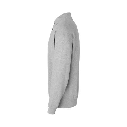 ID 0601 polosweatshirt, klassisk, grå melange