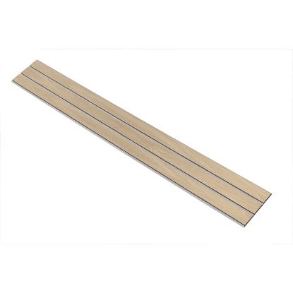 I-Wood Medio+ 3-lamel akustikpanel, hvid olieret, grå filt og sort kerne, egefiner, 17 x 300 mm