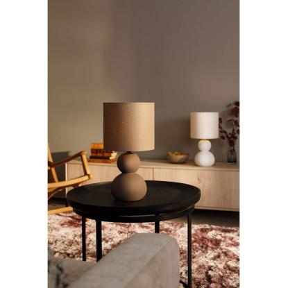 Aneta Kalamata bordlampe, keramik, H42 cm, brun